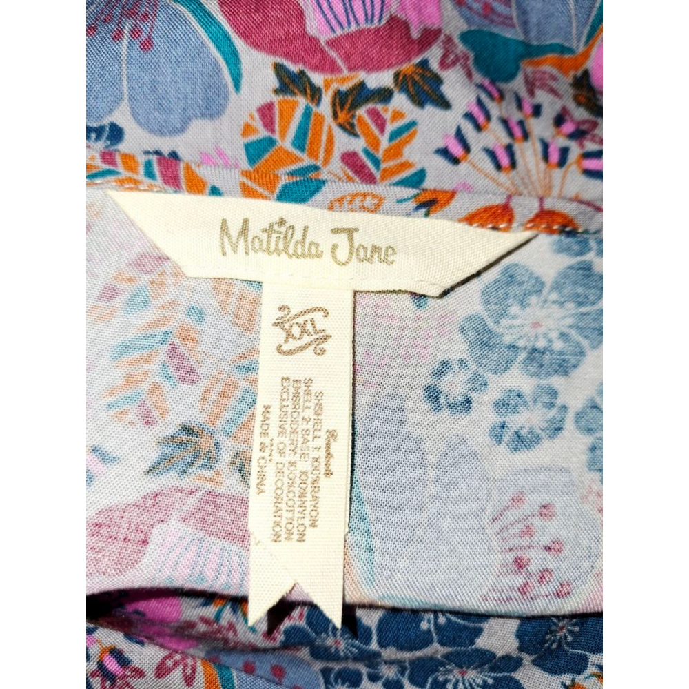 Matilda Jane Tunic Top XXL Multicolor Floral with Lace bohemian peasant - Picture 7 of 7